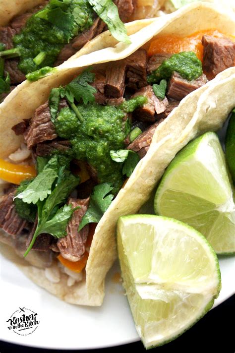 Steak Tacos With Chimichurri Sauce Kosher In The Kitch