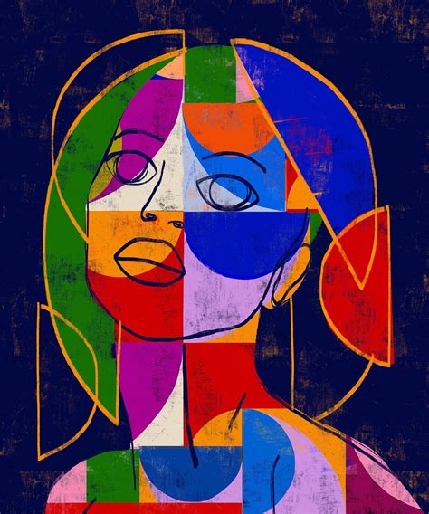 Formed With Geometric Blocks Of Color Modern Women Exhibit Strength In