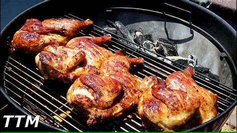 How To Cook The Best Bbq Chicken Halves On The Weber Kettle Youtube