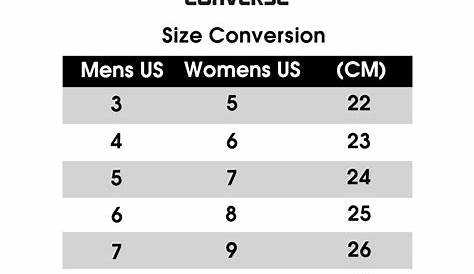 womens converse size chart