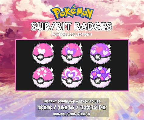 Twitch Sub Badges Pokémon Poké Ball Collection Bit sub Etsy Australia