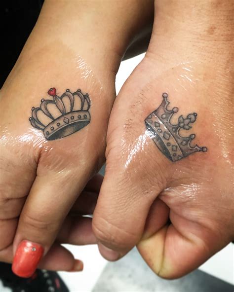 queen and king couples tattoos by candeeo hand tattoos for guys tattoos for lovers finger