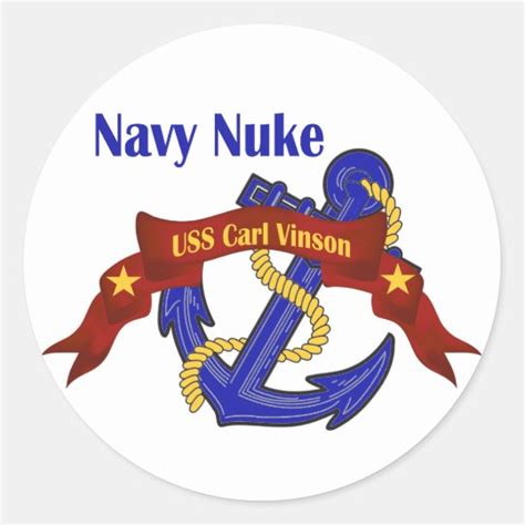 Navy Nuke ~ Uss Carl Vinson Classic Round Sticker