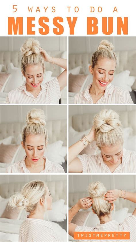 5 Ways To Do A Messy Bun Twist Me Pretty Thick Hair Styles Hair