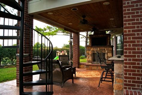 Balcony Outdoor Kitchen And Fireplace Texas Custom Patios