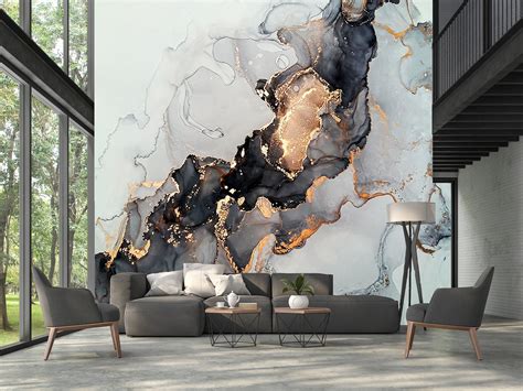 Marble Mural Peel And Stick Removable Marble Wall Mural Etsy Uk