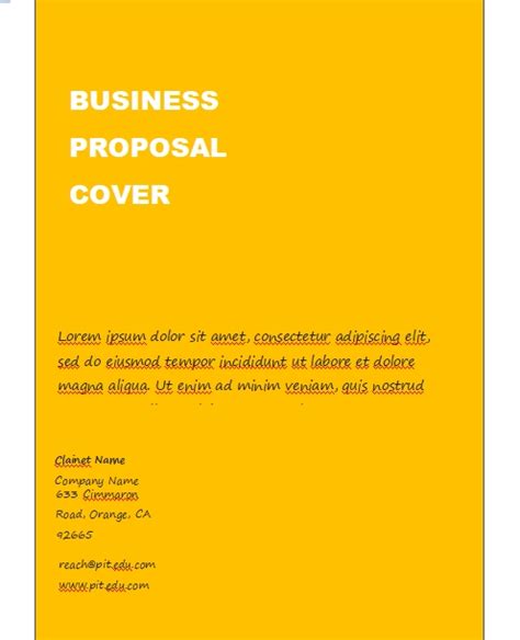 10 Business Proposal Cover Template Business Psd Excel Word Pdf