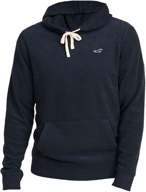 hollister men s textured icon pullover hoodie fleece sweatshirt hoody size l navy 625664085