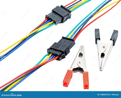 Electric Wires Connectors And Clamps For Electric Circuit Stock Photo