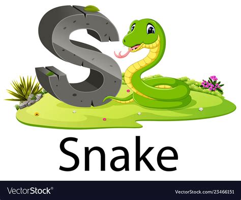 Zoo Animal Alphabet S For Snake Royalty Free Vector Image