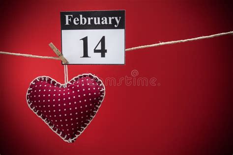 February 14 Valentine S Day Red Heart Stock Photo Image Of