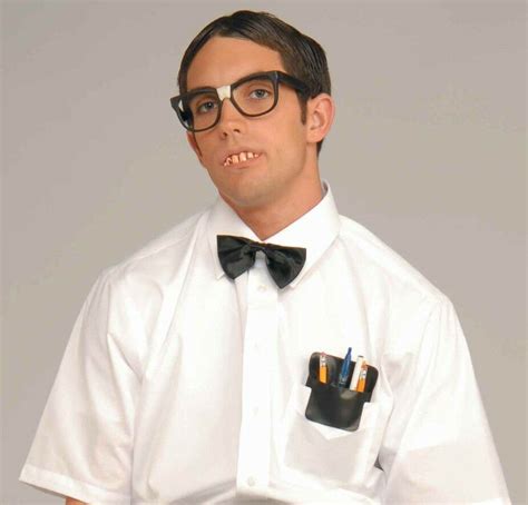 Instant Nerd Geek Costume Kit 4pc Set Glasses Teeth Bow Tie Pocket