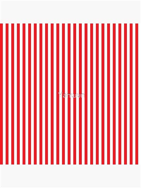 Thinner Red White Vertical Stripe Poster For Sale By Yanwun Redbubble