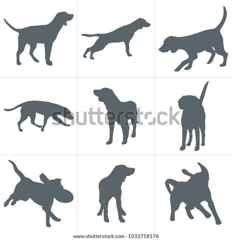 Vector Dogs Silhouettes Set Dog Silhouettes Stock Vector Royalty Free