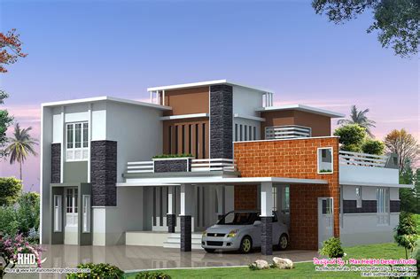 Modern and contemporary residential houses, with many designs, with aesthetic balance and built in order to make the most of. 2400 sq.feet Modern contemporary villa | House Design Plans