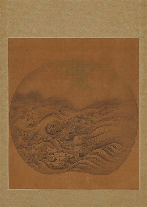 Japanese Scroll Painting Circa 1700 Rough Waves For Sale At 1stdibs