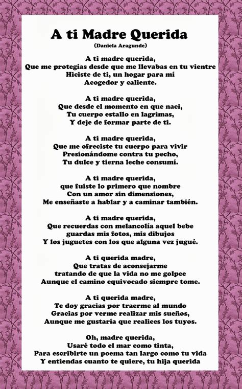 Mothers Day Poems In Spanish Spanish Mothers Day Poems Mother Poems