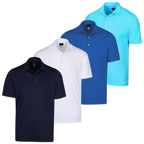 Greg Norman Mens Protek Ml75 2below Plain Golf Polo Shirt