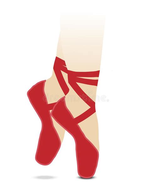 A Pair Of Red Ballet Shoes Stock Vector Illustration Of Ballerina