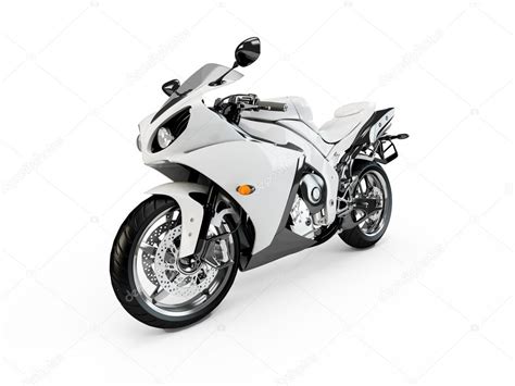 White Motorcycle Isolated On A White Background Stock Photo By