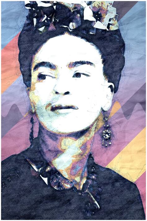 Frida Kahlo Portrait Pop Art Modern Poster 2 Stylised Art No 9