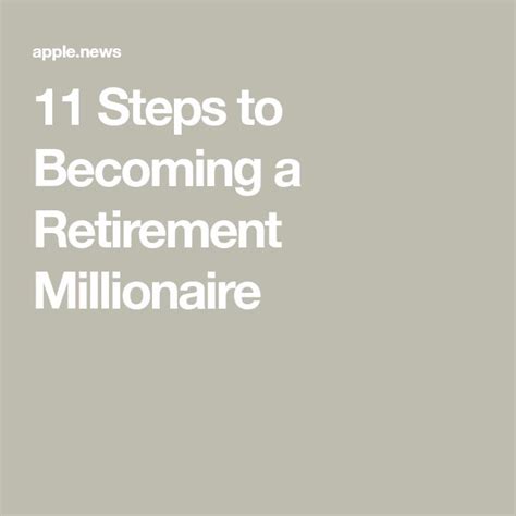 11 Steps To Becoming A Retirement Millionaire — The Motley Fool The
