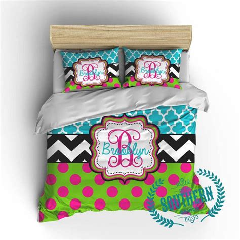 Select from traditional monogramming with initials, or personalize with a modern edge. Personalized Monogrammed COMFORTER or DUVET Cover by ...