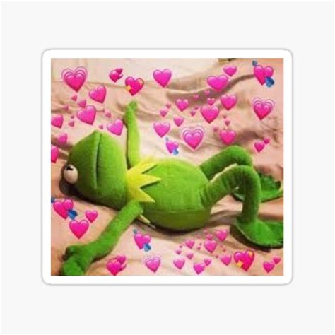 Kermit With Hearts Meme Sticker For Sale By Chocomilkcow Redbubble