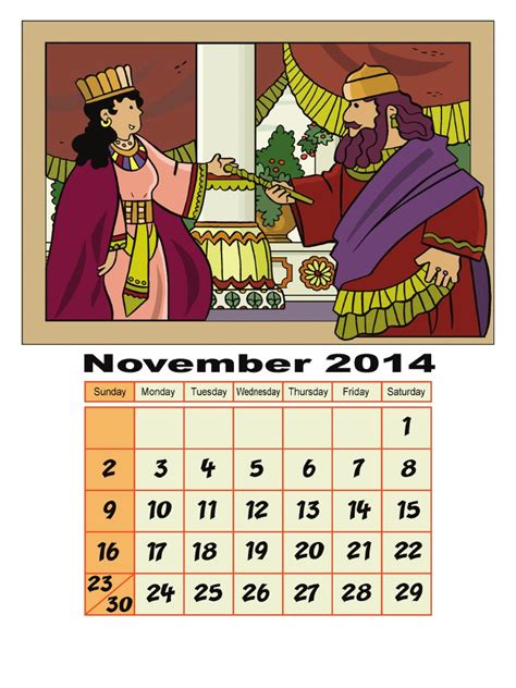 3d Old Testament Calendar November 2014 Brave And Beautiful Queen Esther