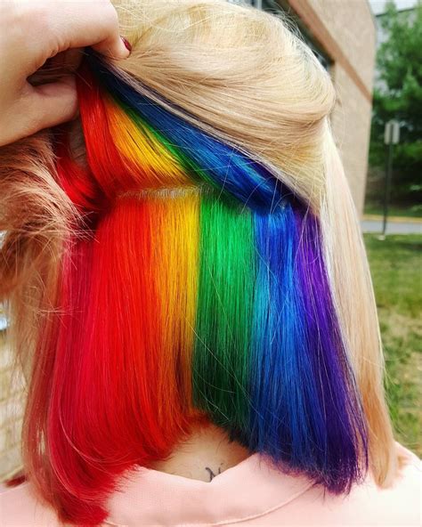 See This Instagram Photo By Athena Golden 29 Likes Rainbow Hair Color Hidden Rainbow Hair