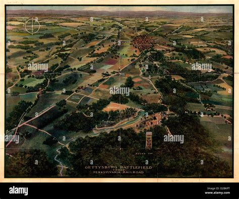 Map Of Gettysburg Battlefield Today Circa 1913 Stock Photo Alamy