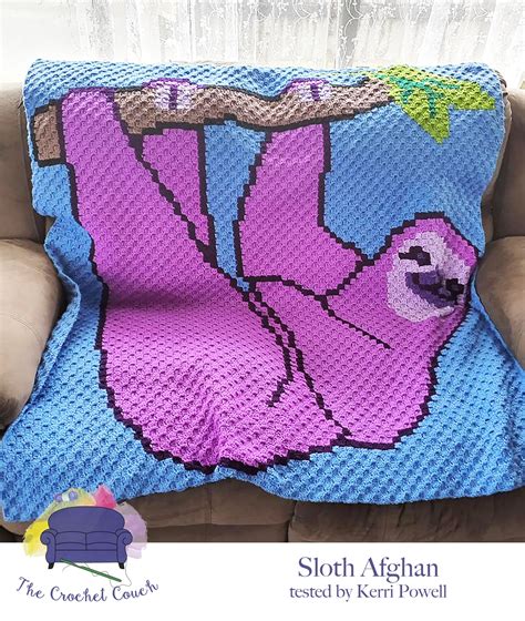 Sloth Afghan C2c Crochet Pattern Written Row By Row Color Counts