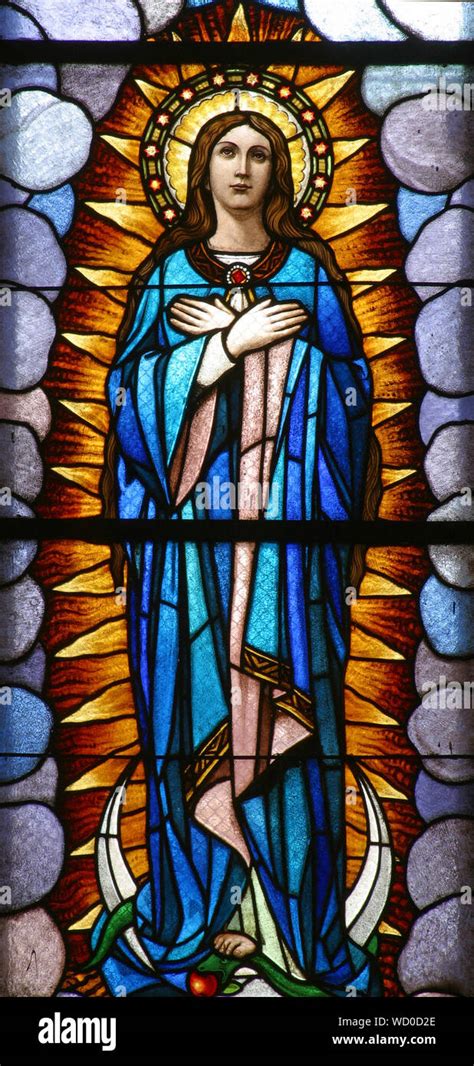 Stained Glass Virgin Mary High Resolution Stock Photography And Images