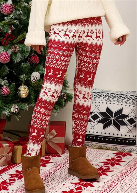 Christmas Outfits Tops Dresses Leggings Socks Fairyseason Snowflake Leggings Christmas