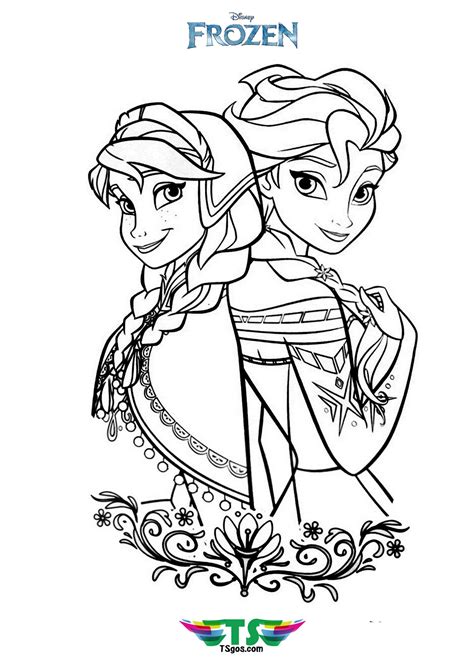 Disney Anna And Elsa Coloring Pages