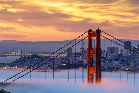 Early Morning Low Fog At Golden Gate Bridge Pentrental Luxury