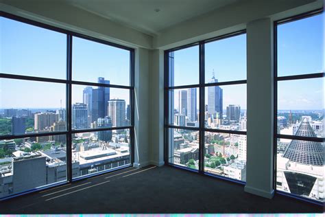 Glass Windows With Black Frames Interior Design Construction Site