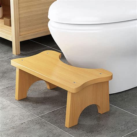 Gezichta Bamboo Toilet Stool Squatting Toilet Stooladult Bath Stool Sturdy And