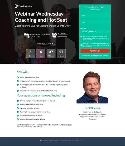 webinar landing page example and templates to generate leads