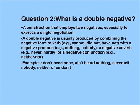Ppt Double Negatives Powerpoint Presentation Free Download Id2657461