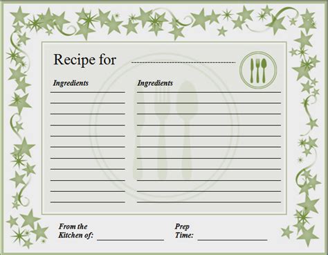 Free Templates For Recipe Cards For Microsoft Word Printable Templates