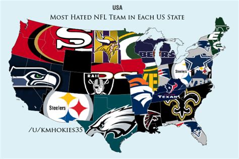 Redditor Releases Most Hated Nfl Teams In Each State