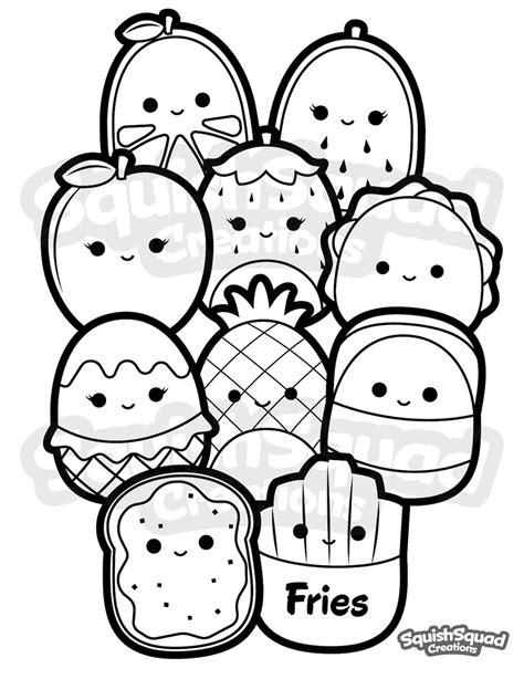 Squishmallow Coloring Page Printable Squishmallow Coloring Etsy Sweden