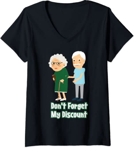 Damen Lustige Großeltern Dont Forget My Senior Discount T Shirt Mit V