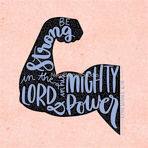 Ephesians 610 Be Strong In The Lord Bible Verse Typography By