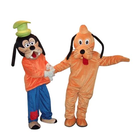 Adult Size Plush Goofy Dog And Pluto Dog Mascot Costumes Cosplay