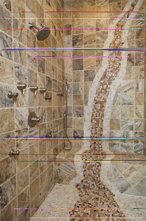 Mosaic Waterfall In Shower Bathroom Tile Mural Bathroom Remodel