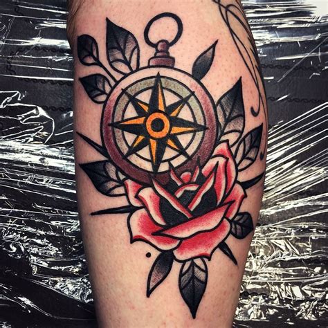 American Traditional Compass Tattoo Design Tattoos Gallery