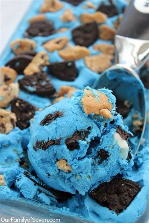 No Churn Cookie Monster Ice Cream Musely
