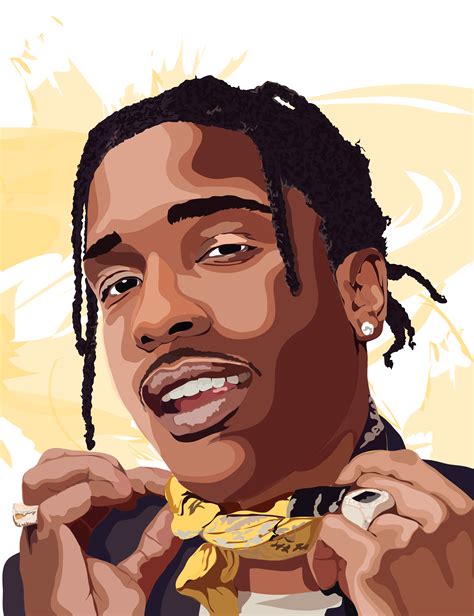 Asap Rocky Digital Illustration Poster Rap Art Asap Mob Art